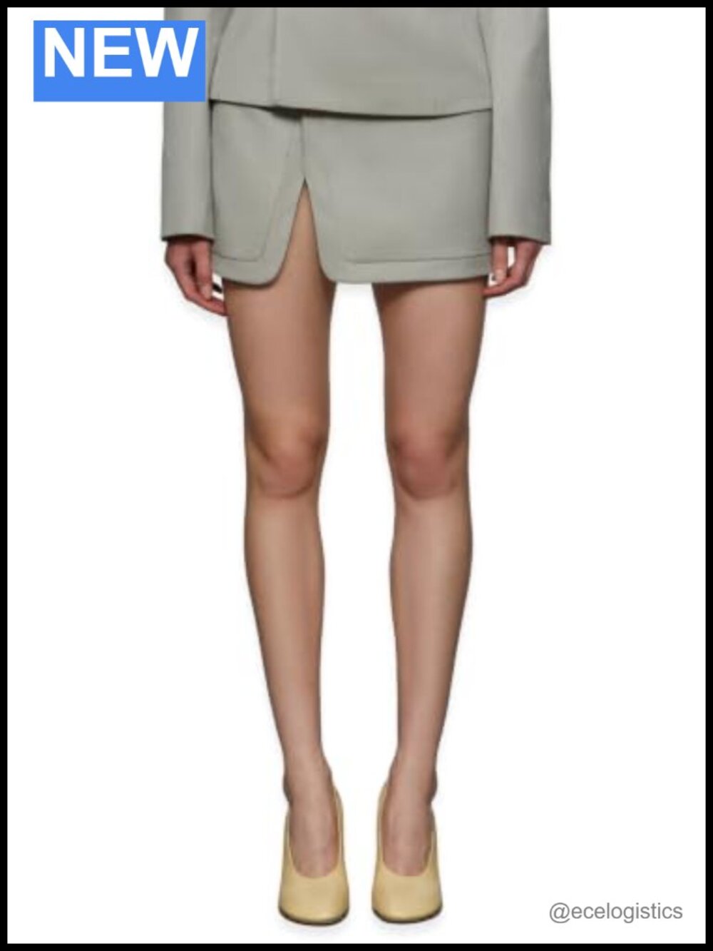 Asymmetrical Mini Skirt Suiting Fabric Zipper Business Skirt